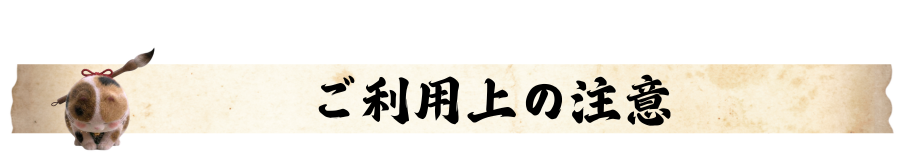 ご利用にあたっての注意事項