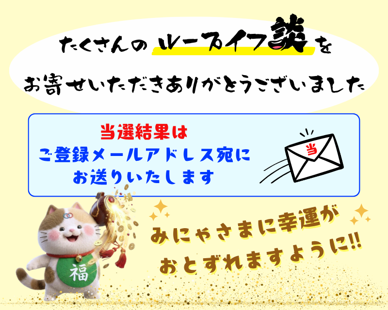 当選結果をご登録メールアドレス宛にお送りします